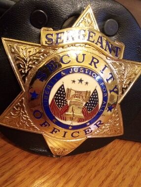 Sergeant Security Officer Badge - Gold and Blue